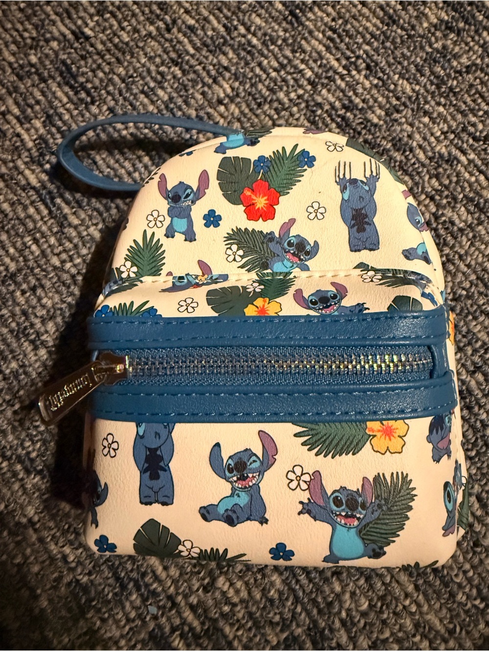 Disney Blue and Cream Lilo & Stitch Mini Backpack Coin Purse
